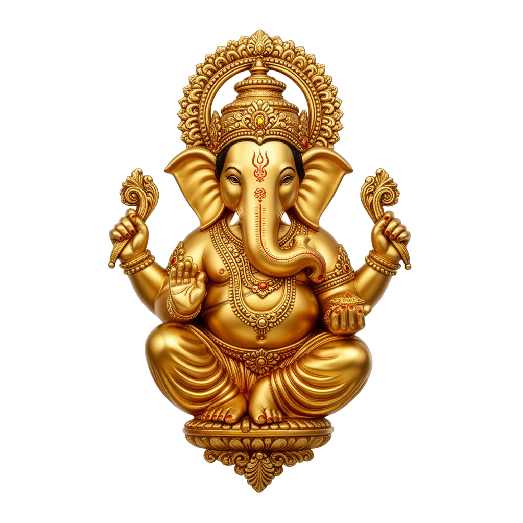 Golden Ganesh idol emblem