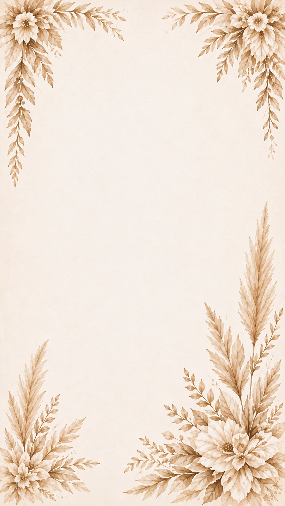 Beige boho dried leaf border frame