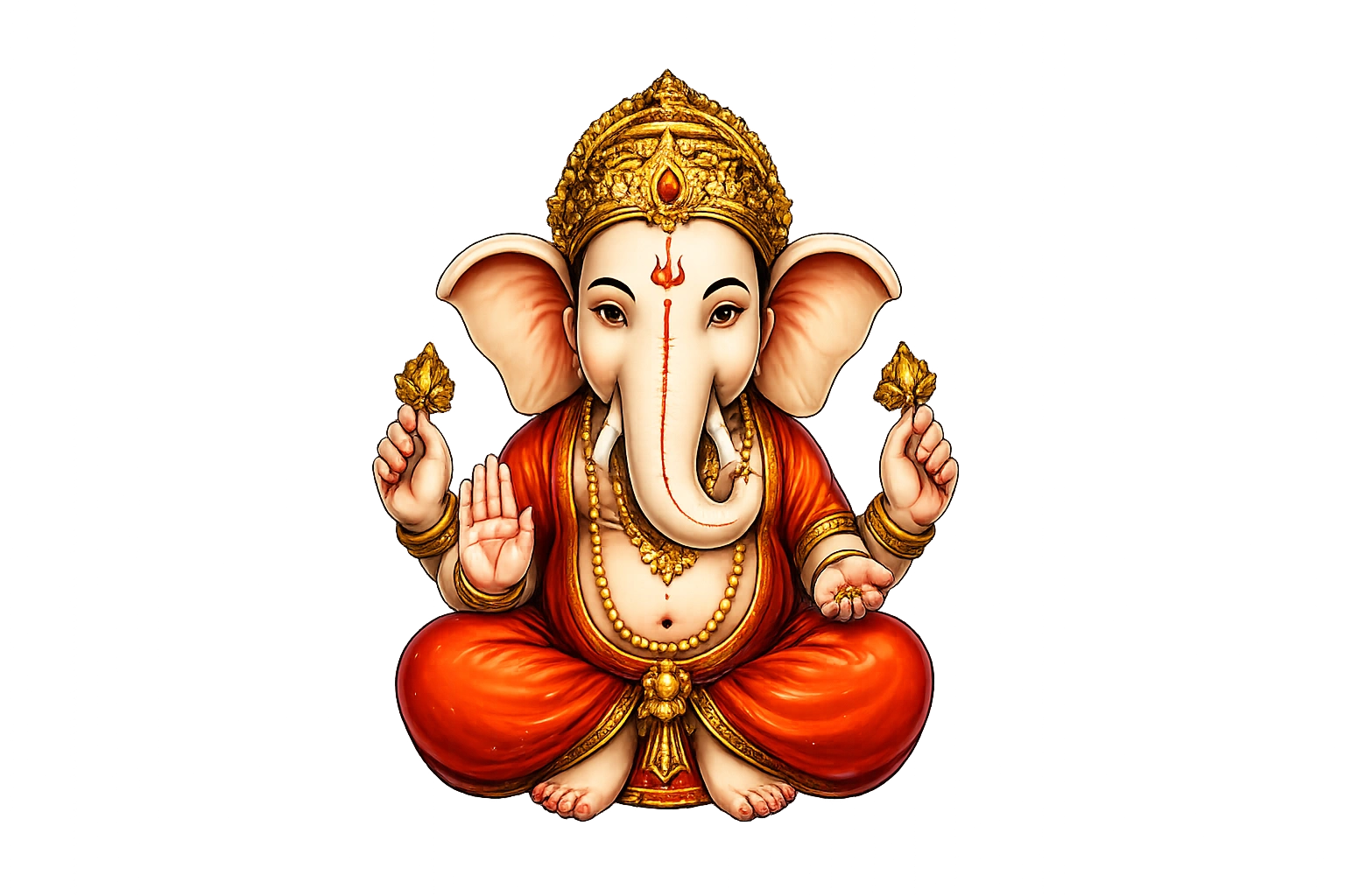 Red and gold Ganesh idol illustration