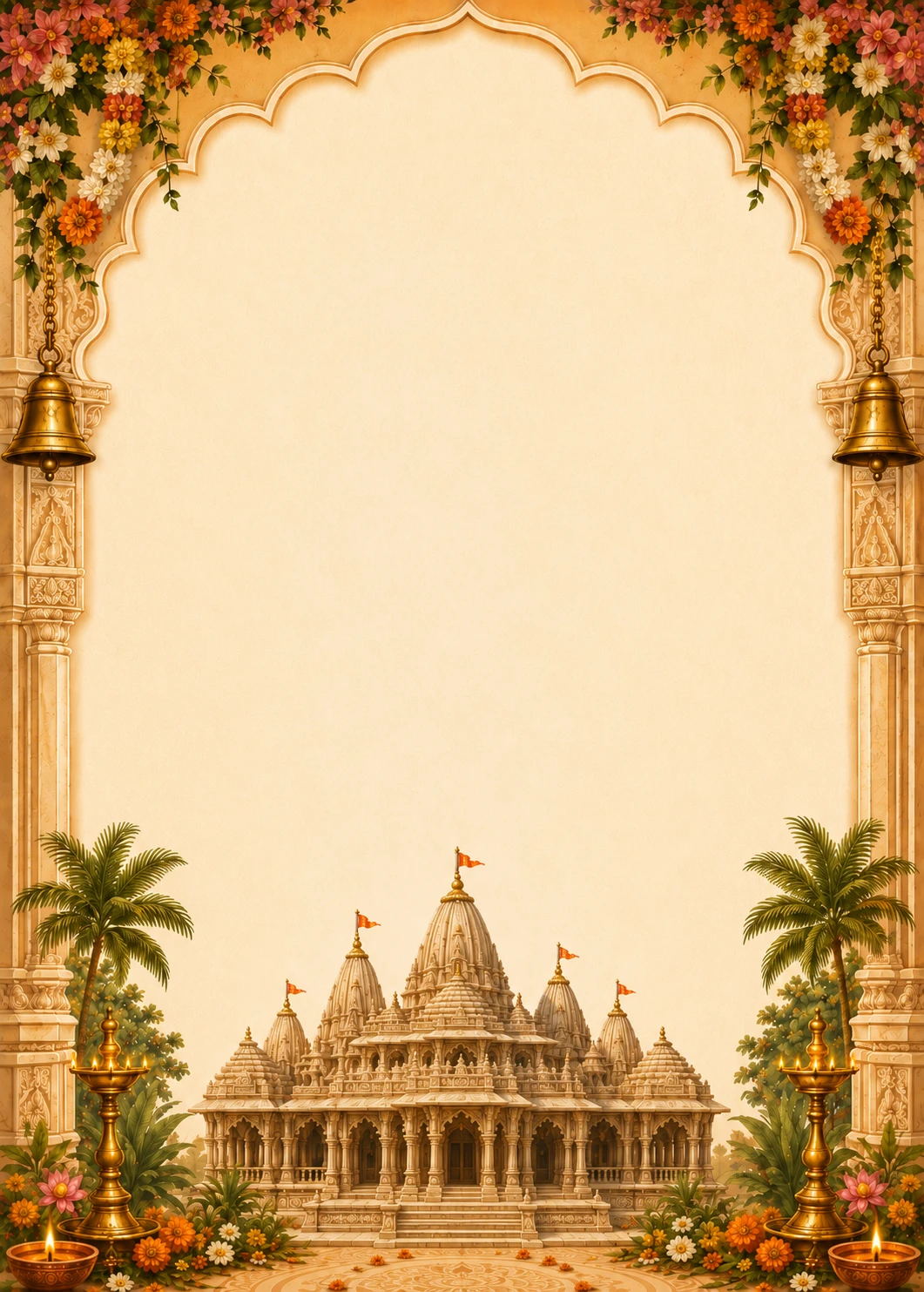 Dark navy background with gold mandala corner medallions and a gold rose line-art border