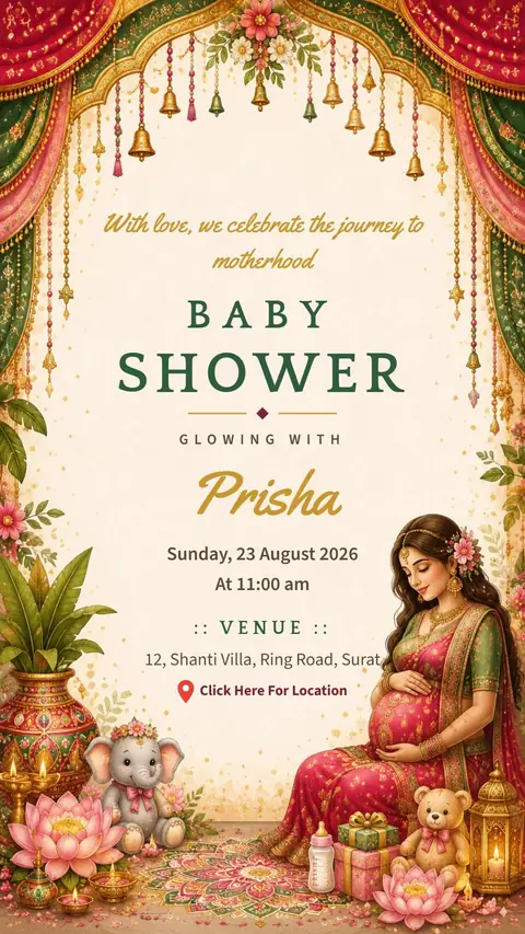 Godh Bharai Baby Shower Invitation — baby shower invitation card