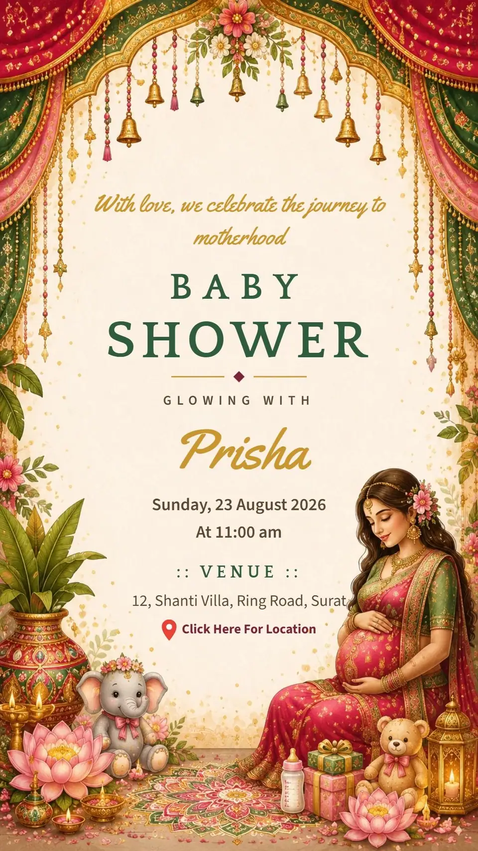 Godh Bharai Baby Shower Invitation — digital invitation card