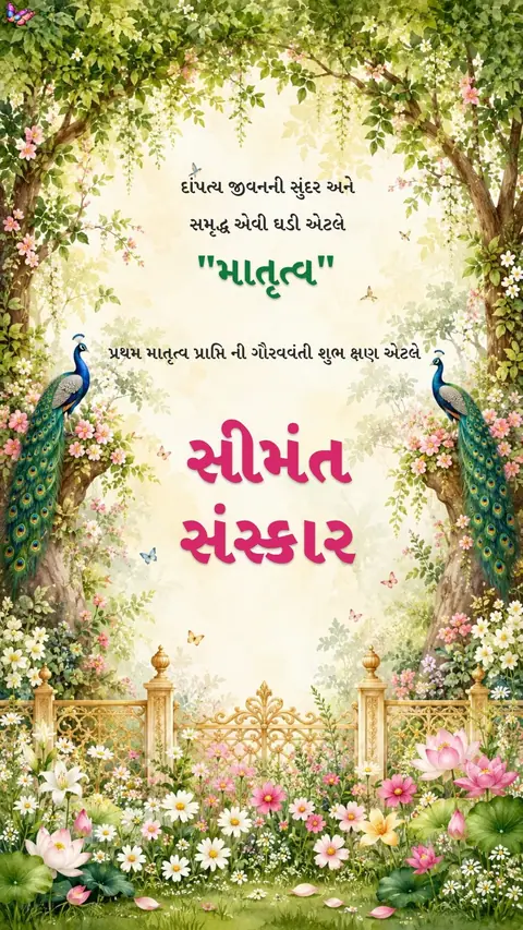 Baby Shower — Seemant Sanskar (Peacock Garden) — baby shower invitation card