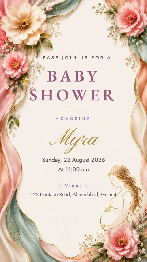 Rose Garden Baby Shower Invitation — baby shower invitation card