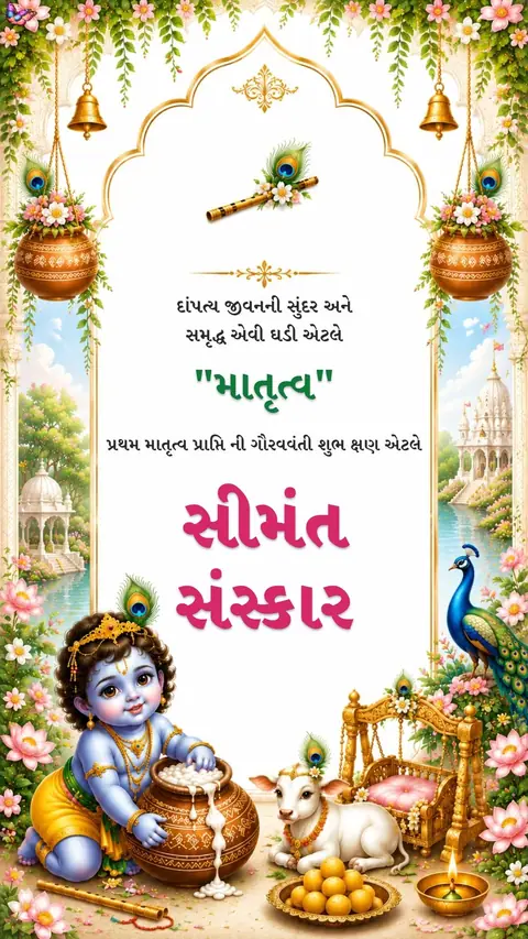 Baby Shower — Seemant Sanskar — baby shower invitation card