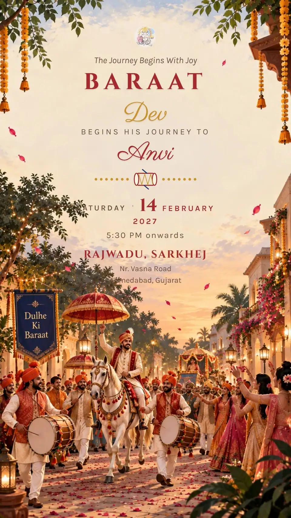 Baraat Invitation — digital invitation card
