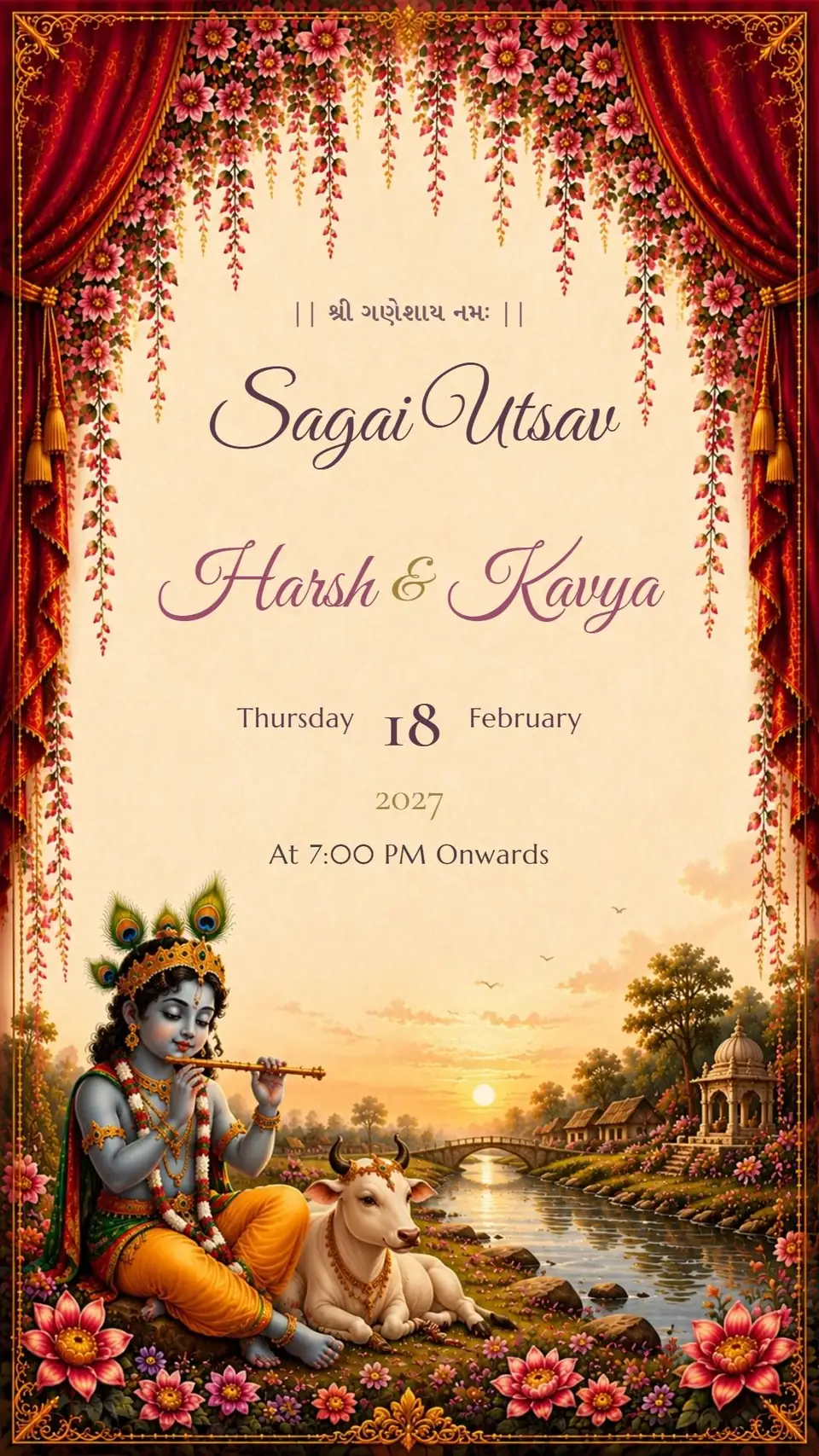 Blossom Bridge Ceremony — digital invitation card