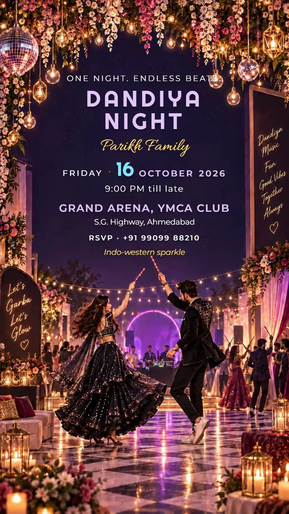 Dandiya Night Invitation — digital invitation card