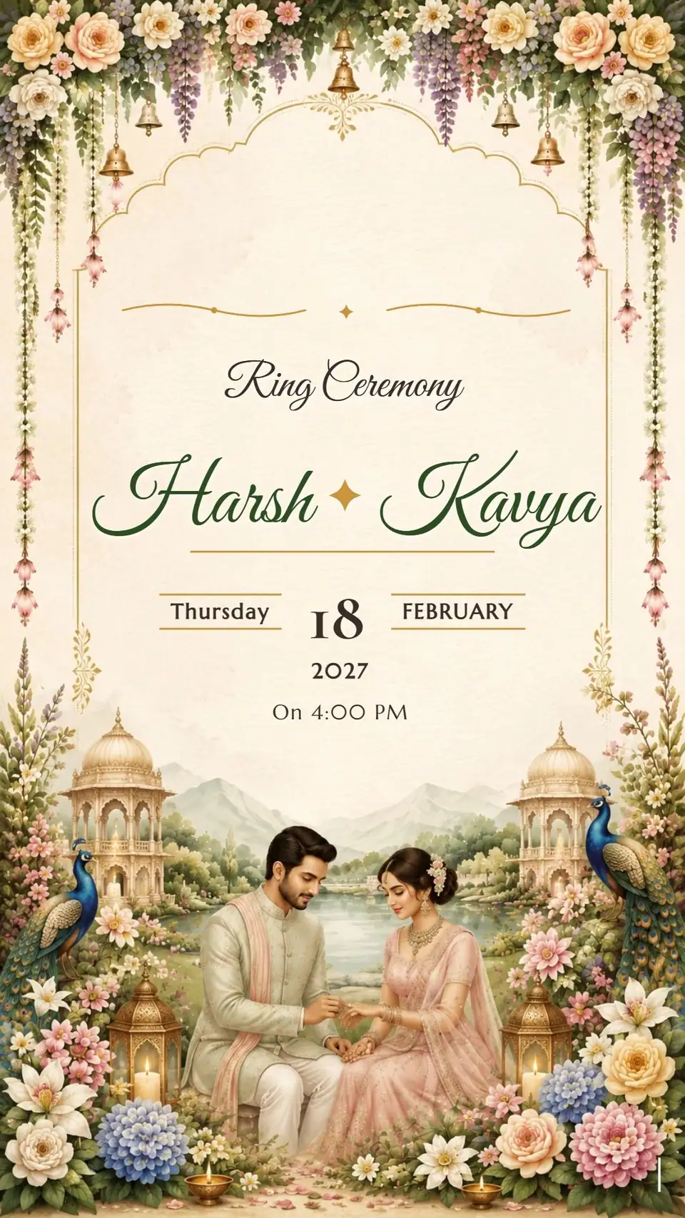 Palace Garden Engagement Invitation — digital invitation card