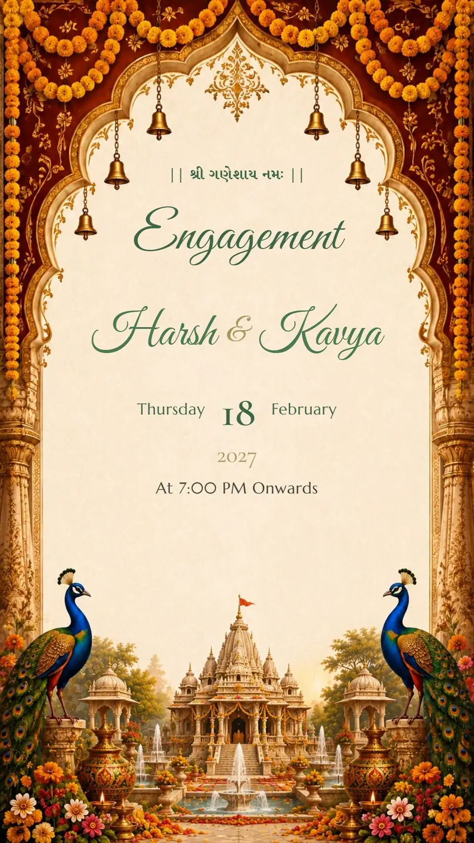 Glass Conservatory Engagement — digital invitation card