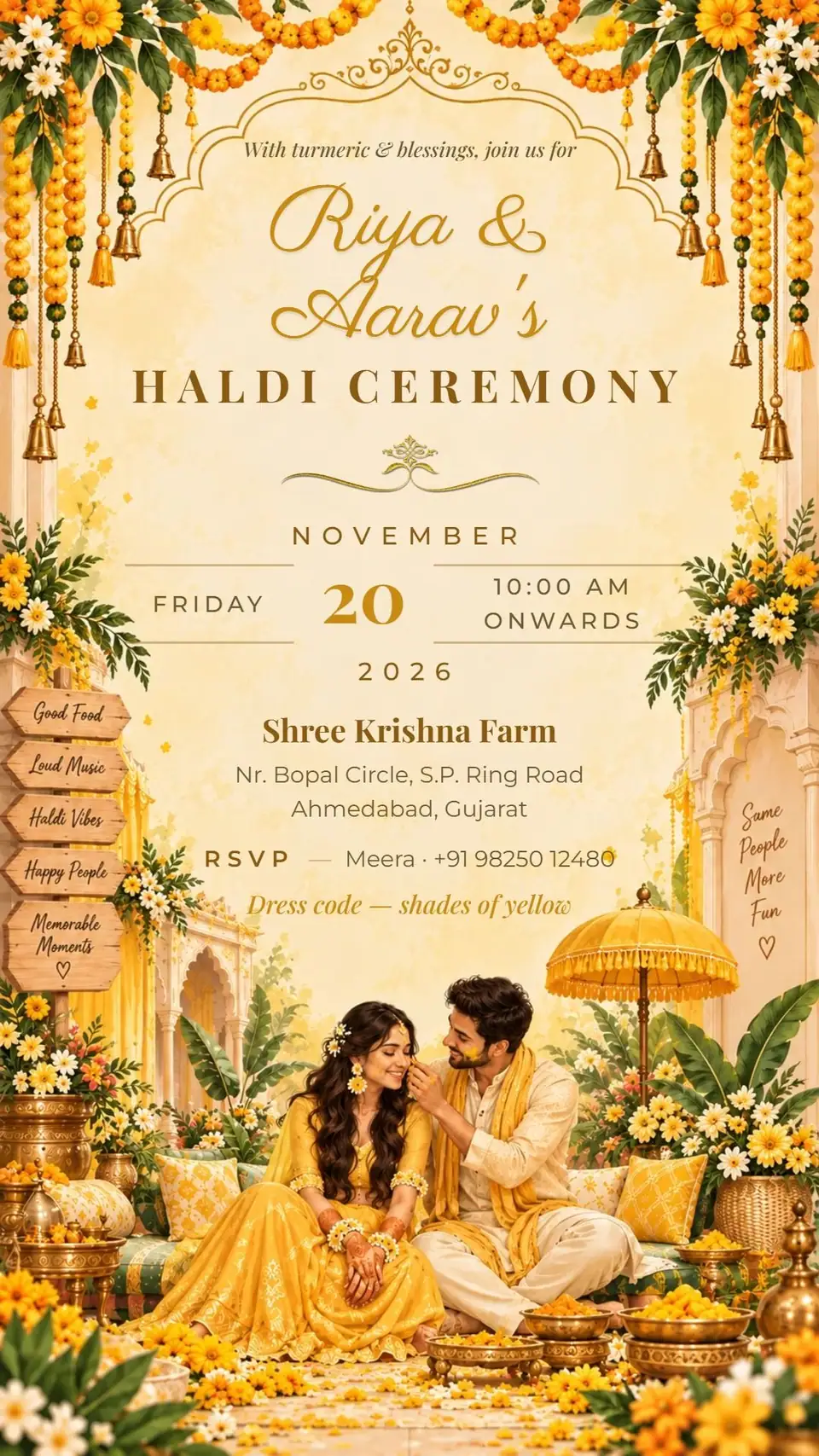 Haldi Ceremony Invitation — digital invitation card