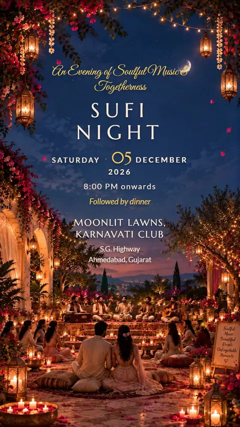 Moonlit Sufi Night Invitation — sufi night invitation card