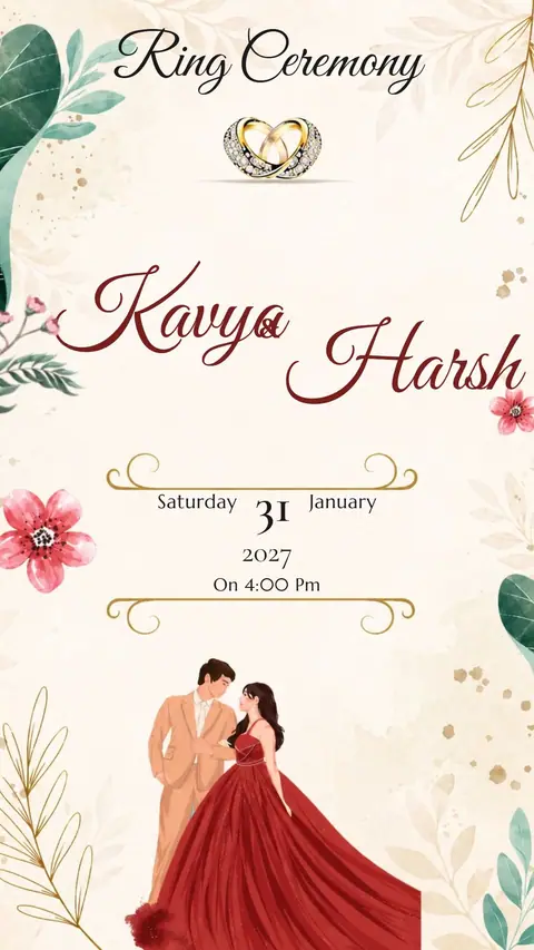 Ring Ceremony Engagement — engagement invitation card
