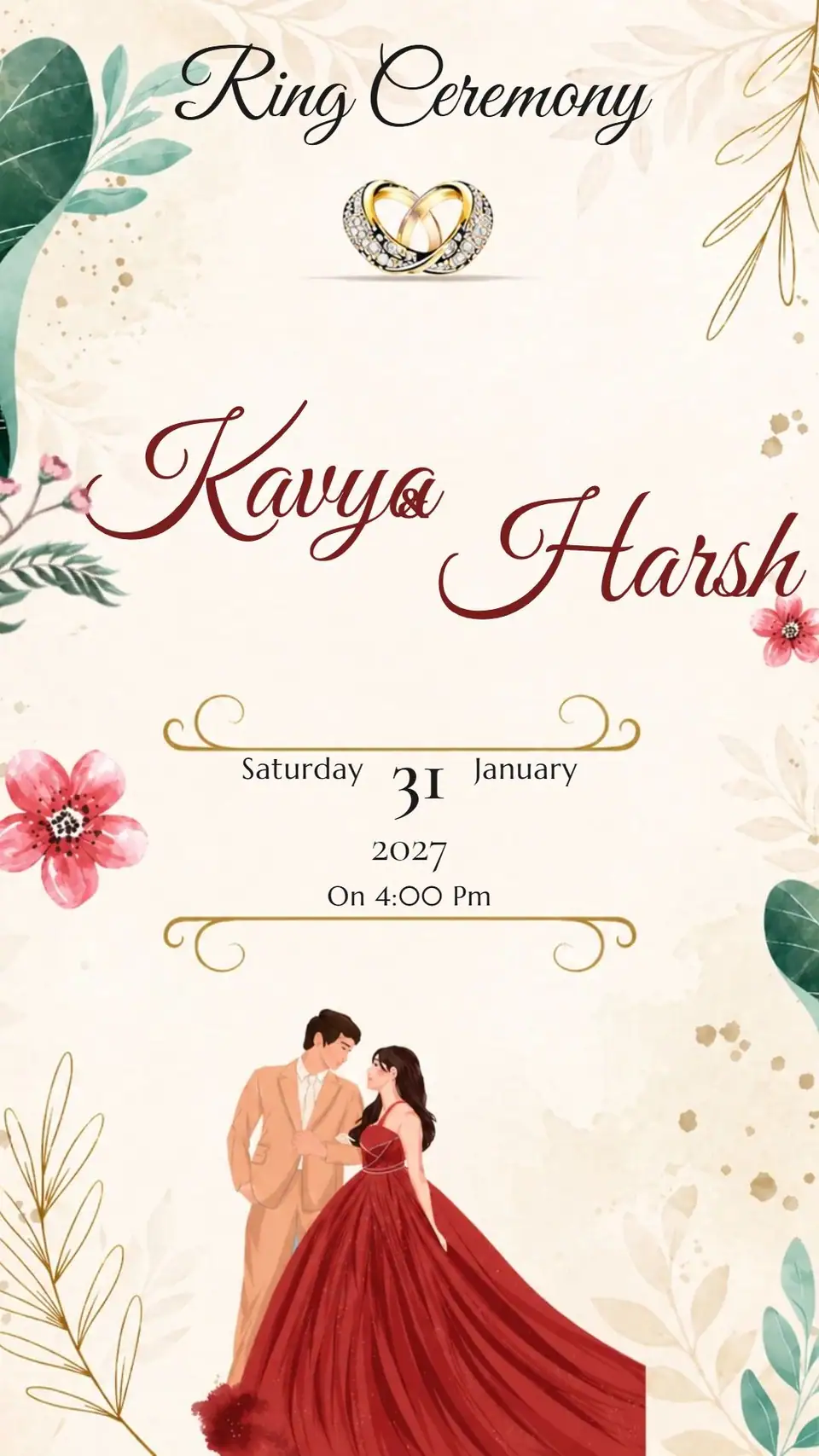 Ring Ceremony Engagement — digital invitation card