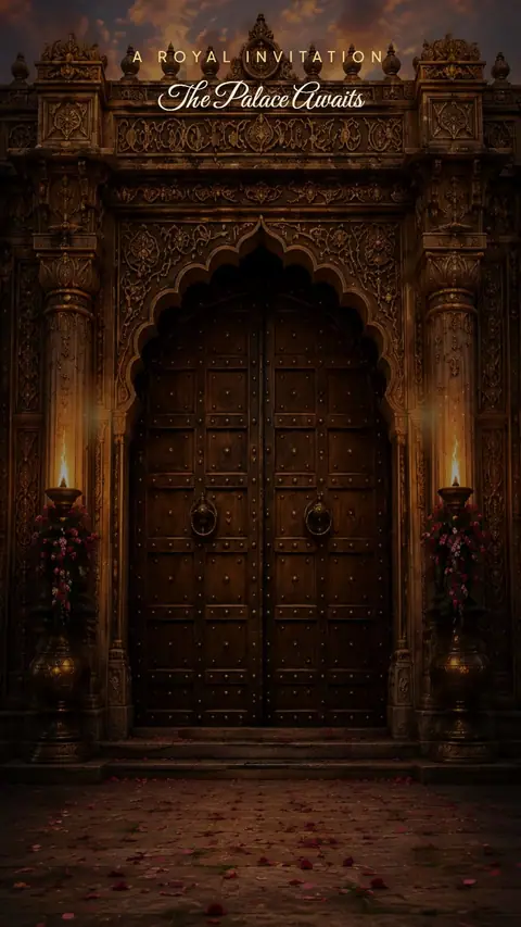 Royal Fort Palace Entrance (Cinematic) — engagement invitation card