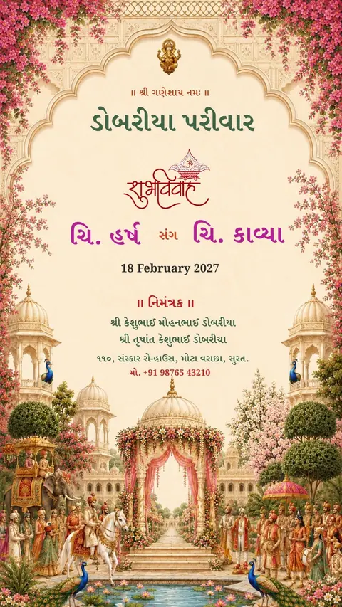 Royal Heritage Kankotri — wedding invitation card