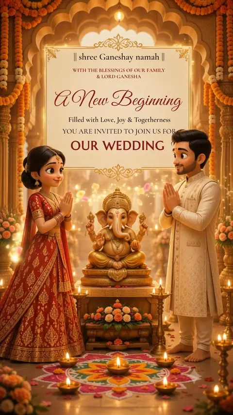 Royal Heritage Wedding Invitation video in English — video invitation card