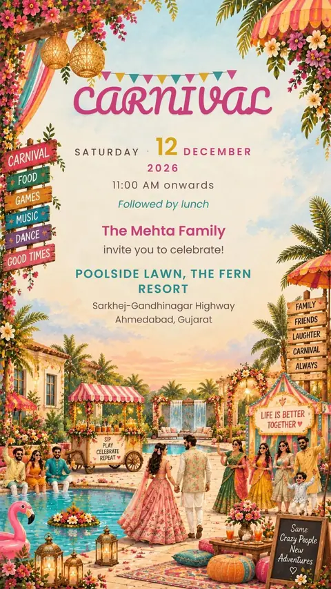 Wedding Carnival Invitation — carnival invitation card