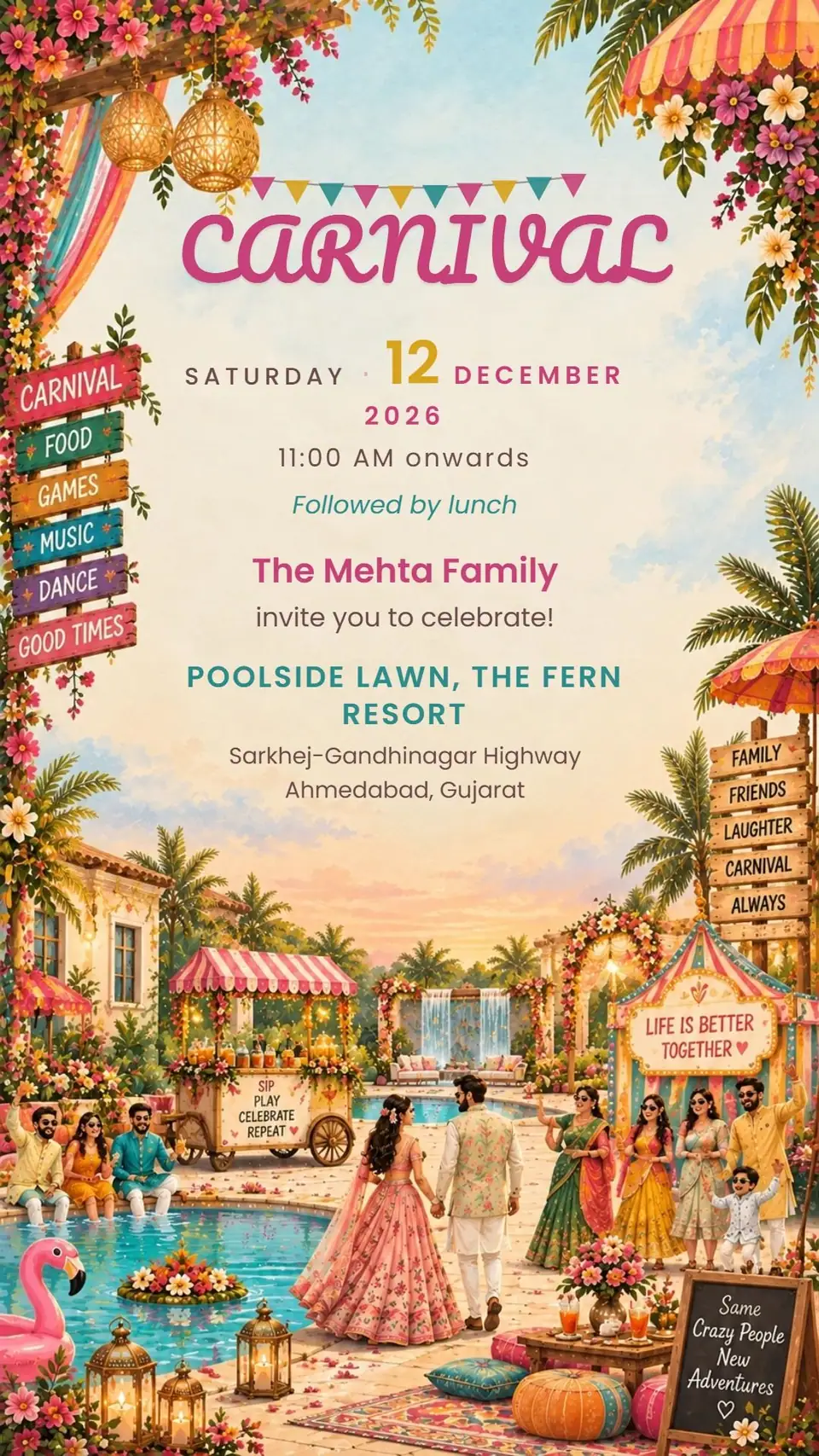 Wedding Carnival Invitation — digital invitation card